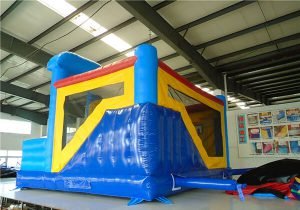 rear view of the justice league jumping castle